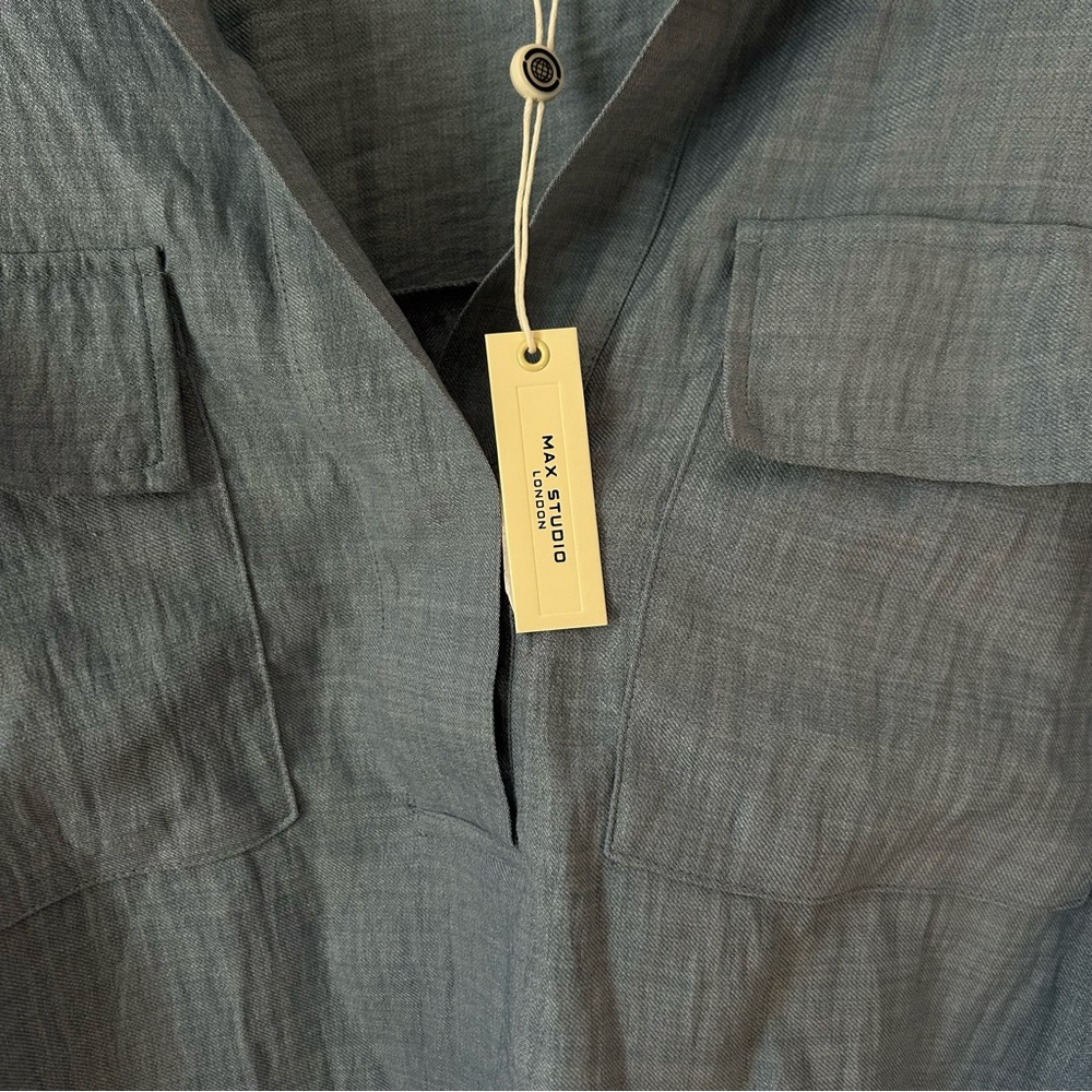 Max Studio Light Blue Blouse - Picture 3 of 4